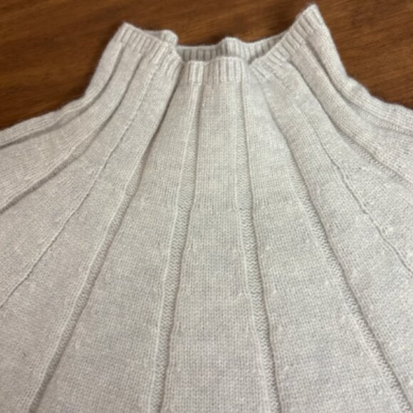 ANN TAYLOR MOCK NECK SEAM POINTELLE SLEEVE IVORY OATMEAL SWEATER NEW XS P - Picture 5 of 7